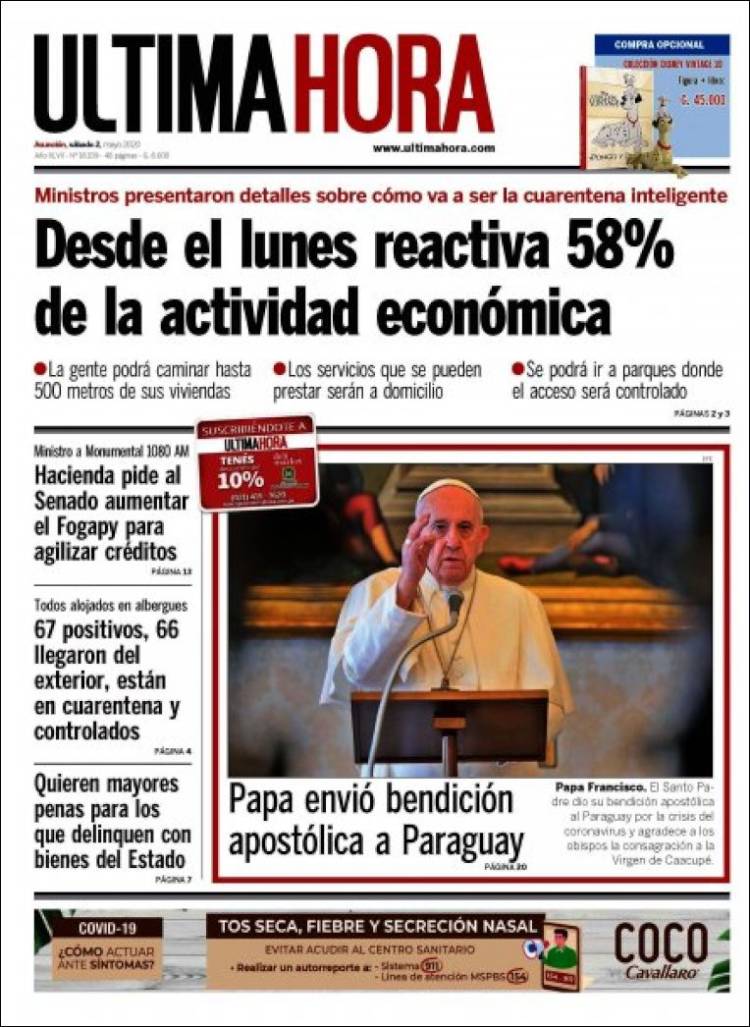 Portada de Última Hora (Paraguay)