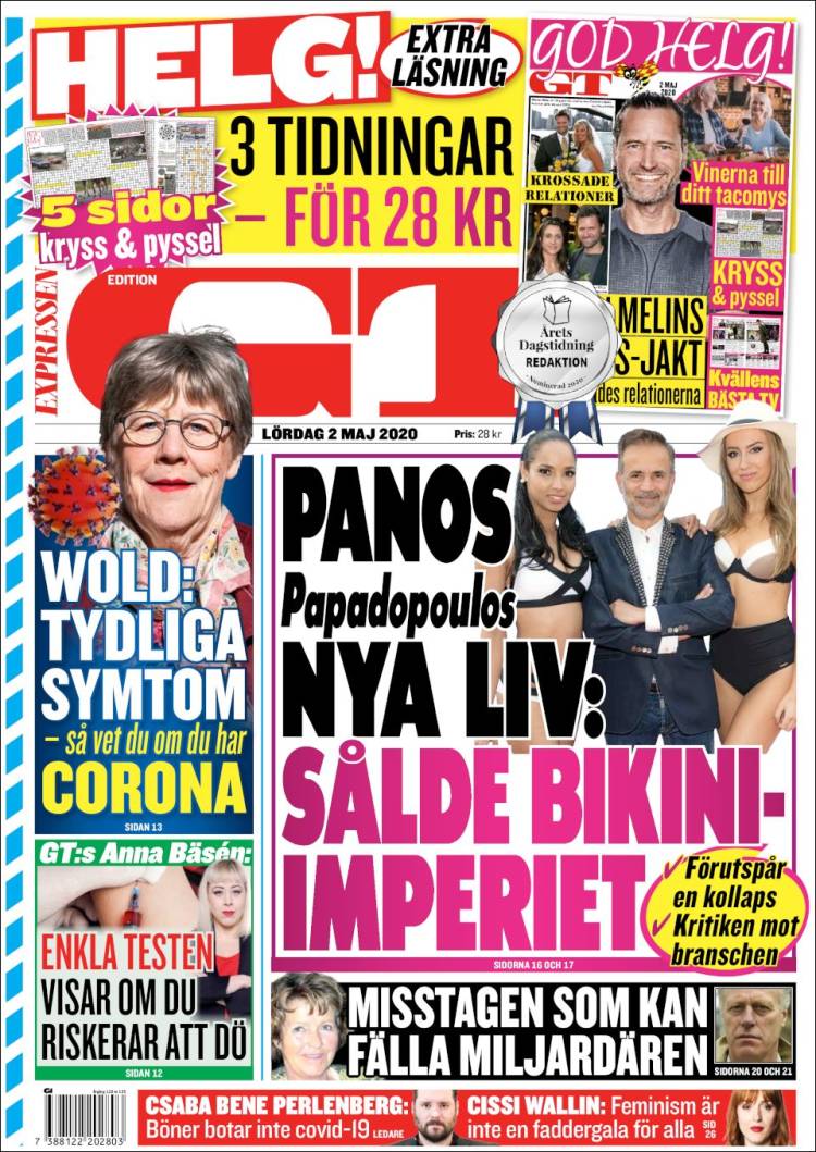 Portada de Göteborgstidningen (Suecia)