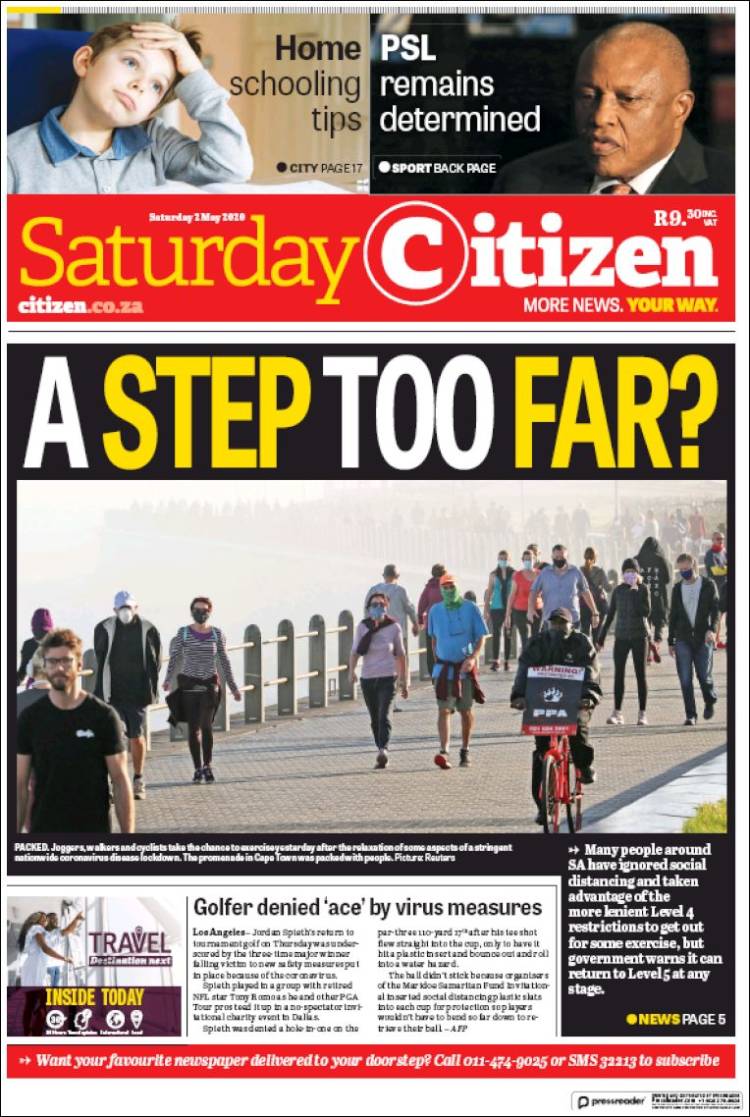 Portada de The Citizen (Sud&aacute;frica)