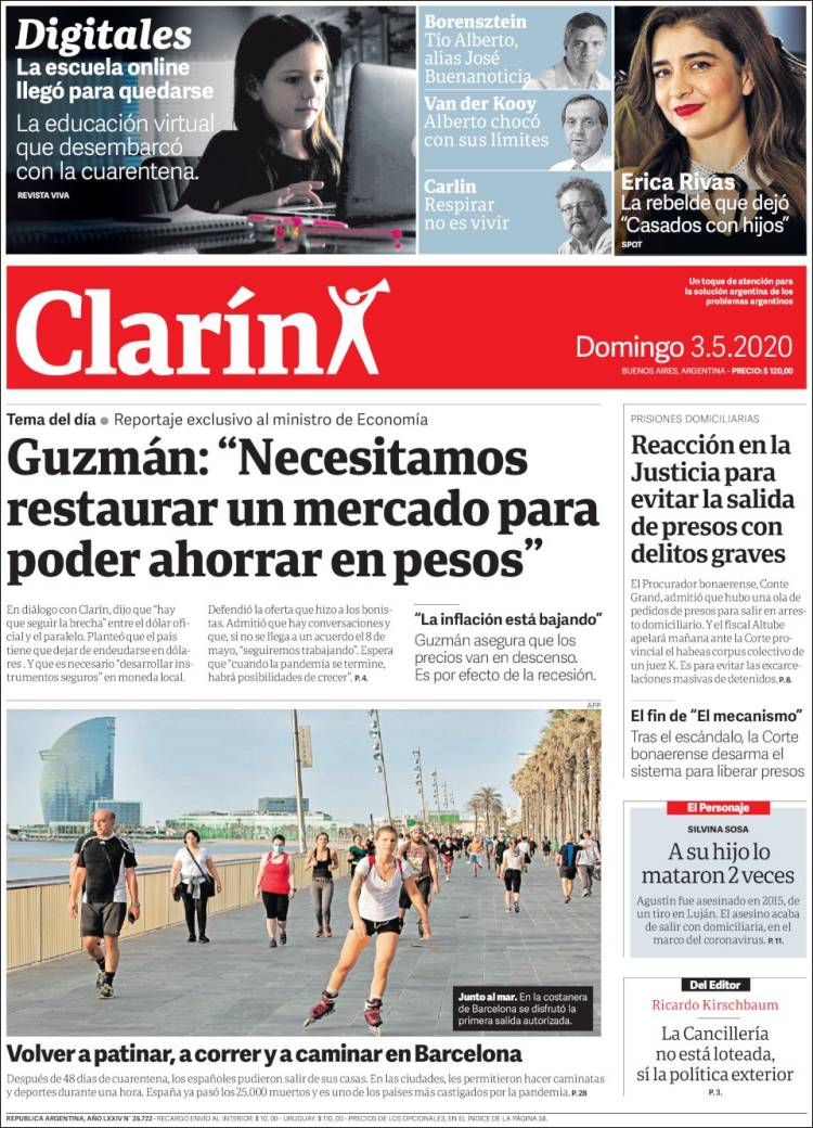 Portada de Clarín (Argentina)