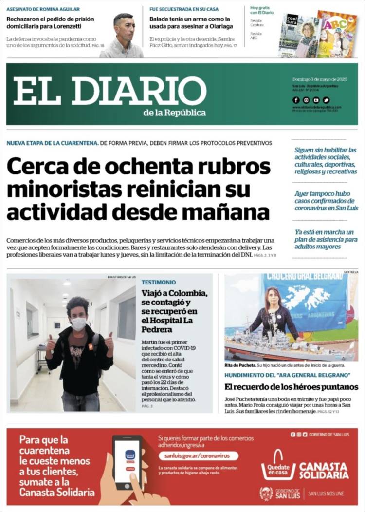 Portada de Diario de la República (Argentina)