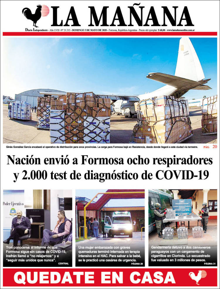 Portada de Diario La Mañana (Argentina)