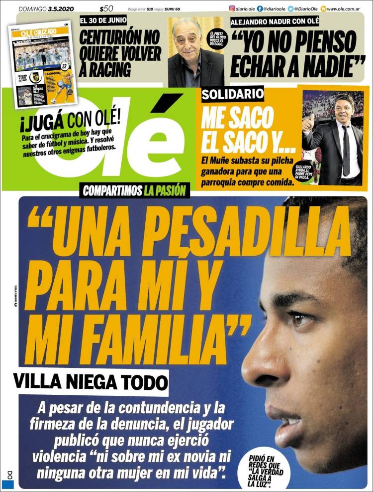 Portada de Olé (Argentina)