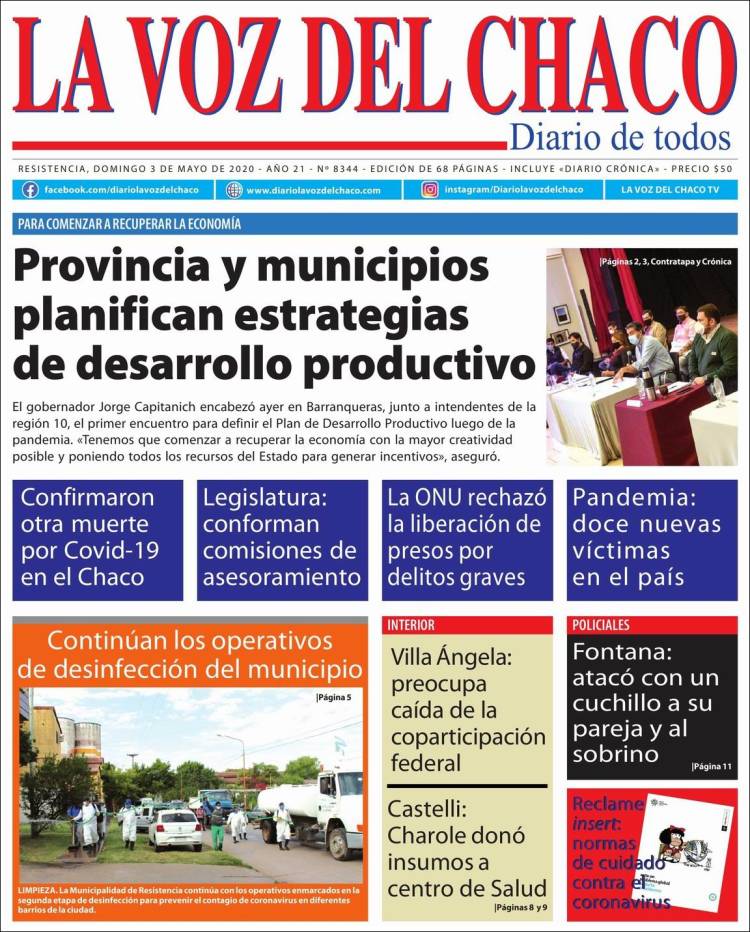 Portada de La Voz del Chaco (Argentina)