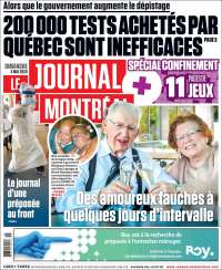 Portada de Le Journal de Montréal (Canadá)