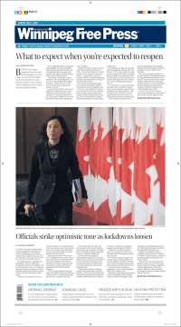 Portada de Winnipeg Free Press (Canadá)