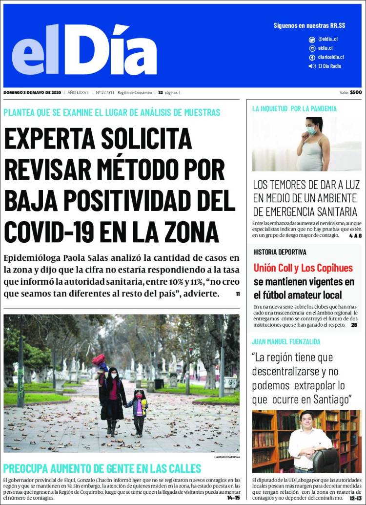 Portada de El Día (Chile)