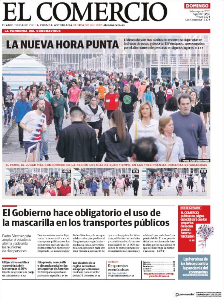 Portada de El Comercio - Gijón (España)