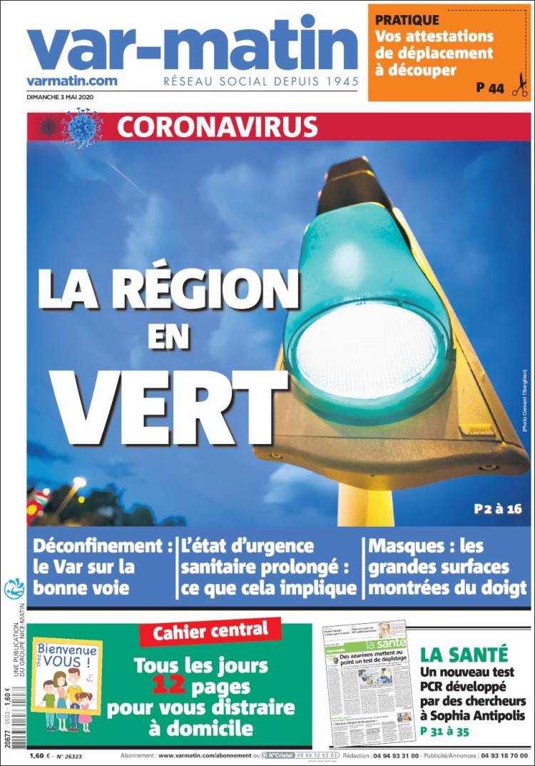 Portada de Nice-Matin (Francia)