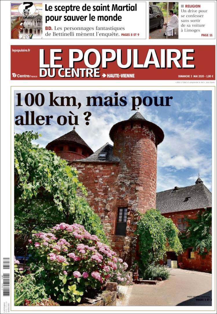 Portada de Le Populaire du Centre (Francia)
