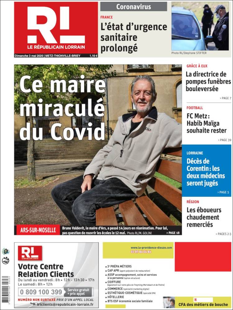 Portada de Le Republicain Lorrain (Francia)