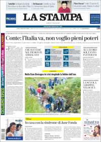 Portada de La Stampa (Italia)