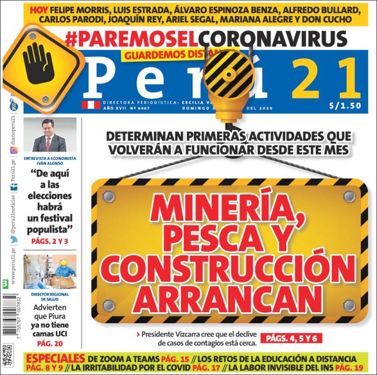 Portada de Perú 21 (Per&uacute;)