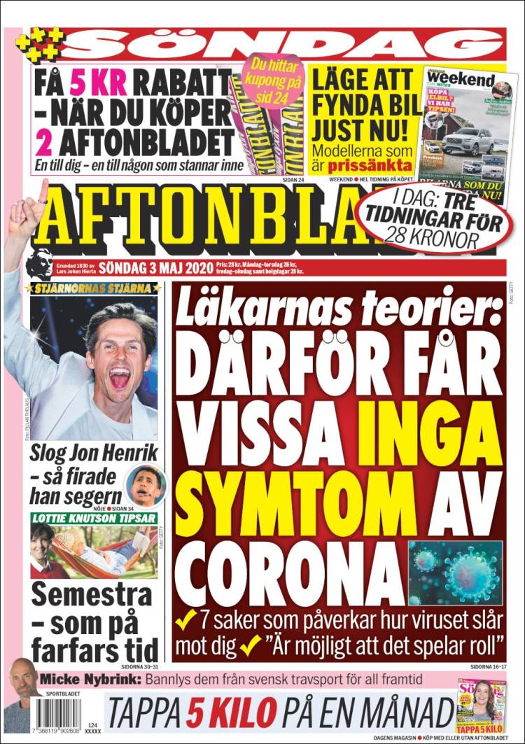 Portada de Aftonbladet (Suecia)
