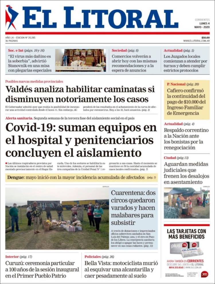 Portada de El Litoral Corrientes (Argentina)