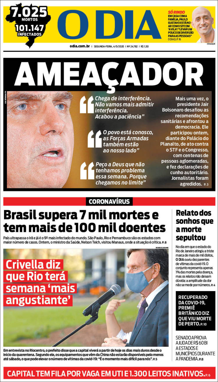 Portada de O Dia (Brasil)
