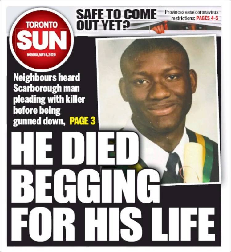 Portada de The Toronto Sun (Canadá)