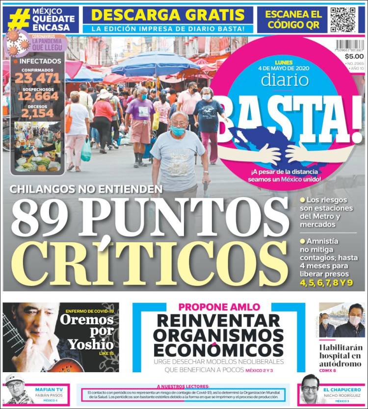 Portada de Diario Basta (México)