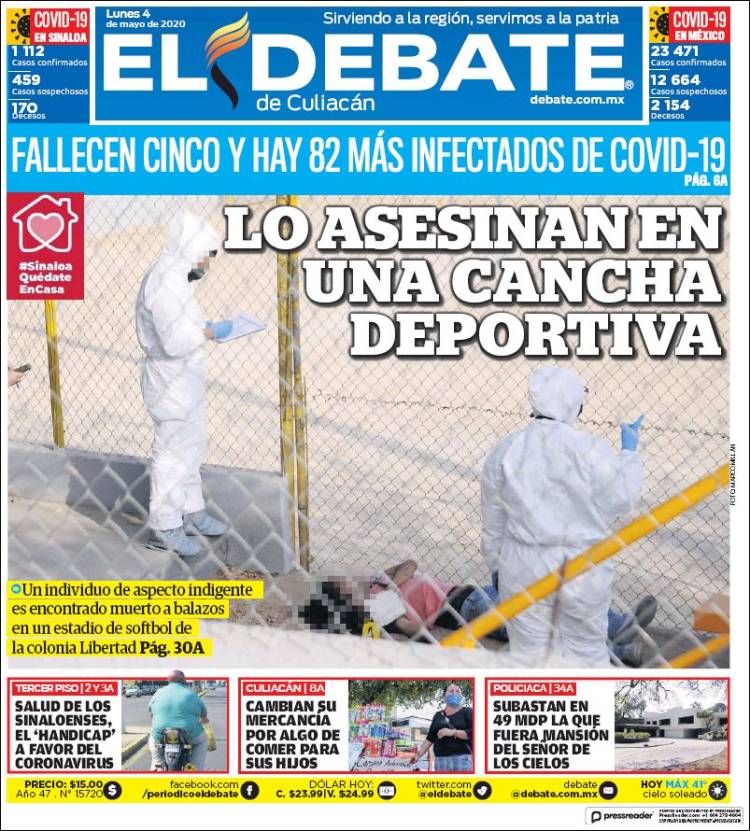 Portada de El Debate de Culiacán (México)