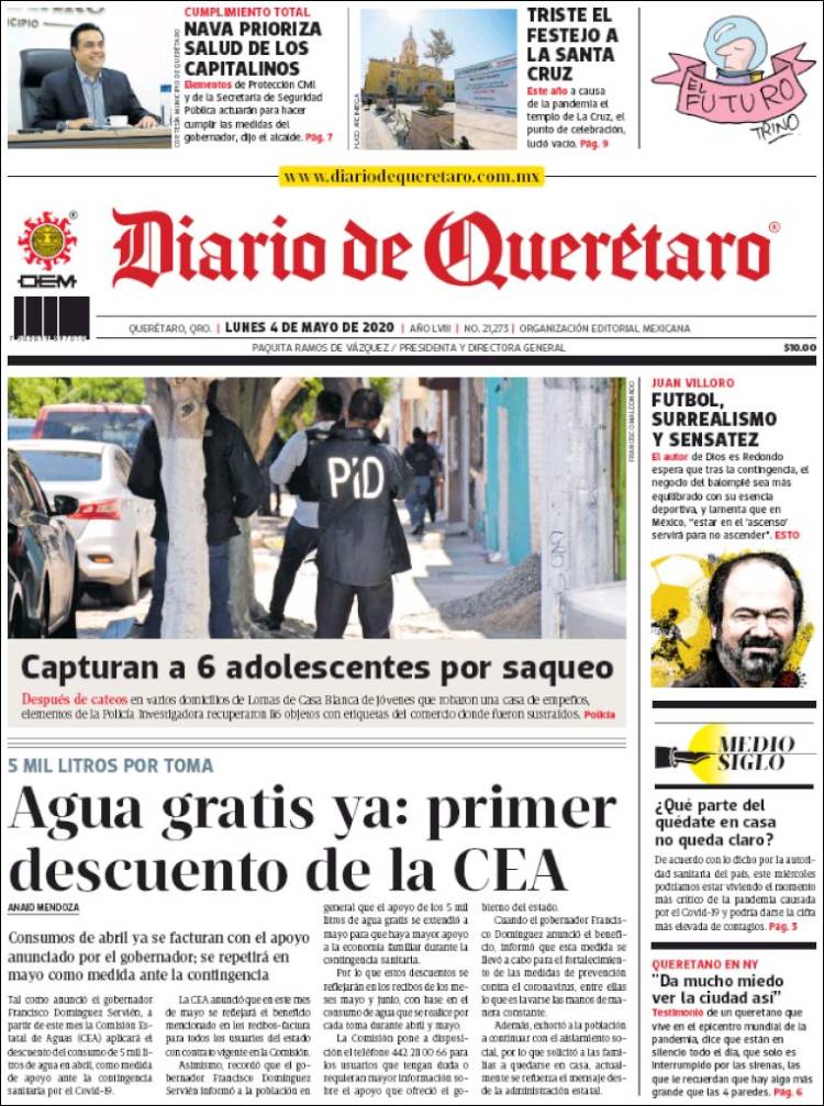 Portada de Diario de Querétaro (México)