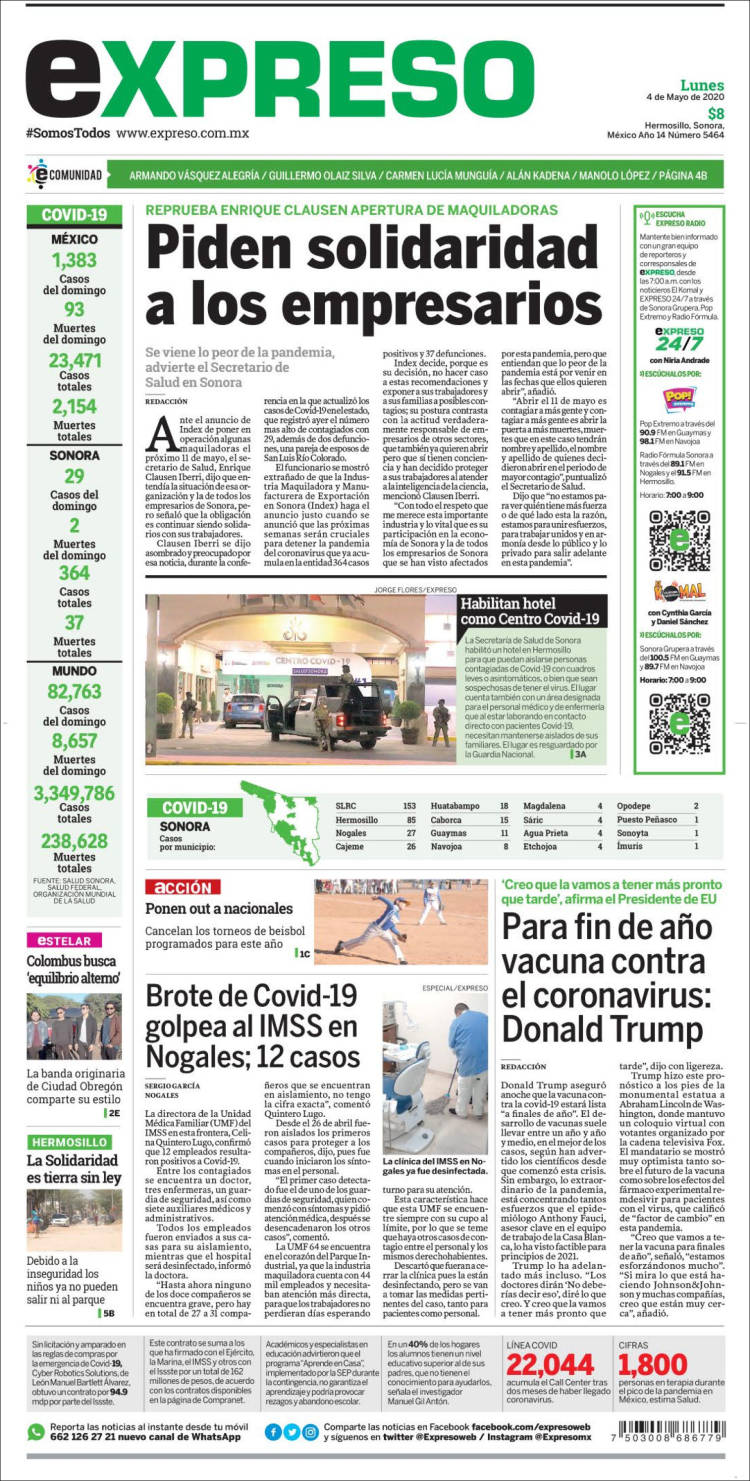 Portada de Expreso (México)