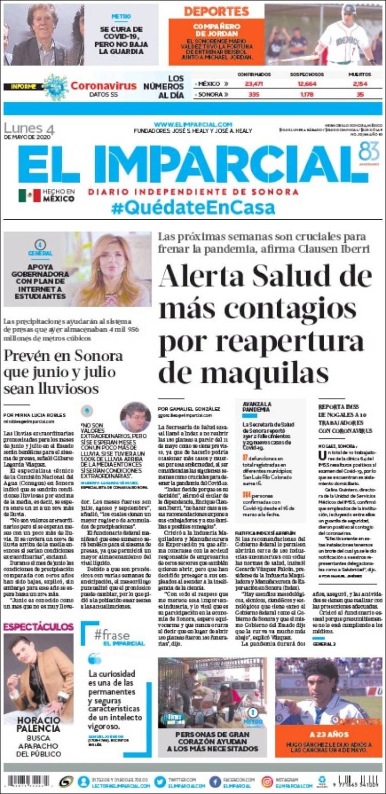 Portada de El Imparcial (México)