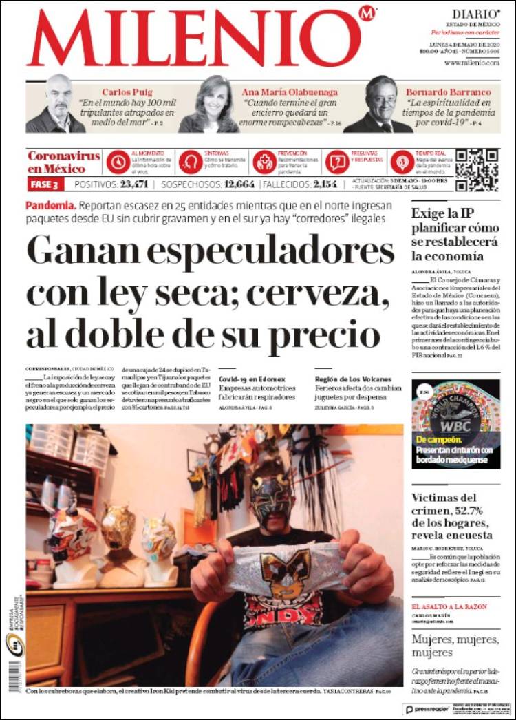 Portada de Milenio - Estado de México (México)