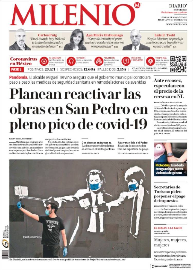 Portada de Milenio de Monterrey (México)