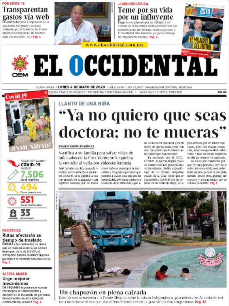 Portada de El Occidental (México)