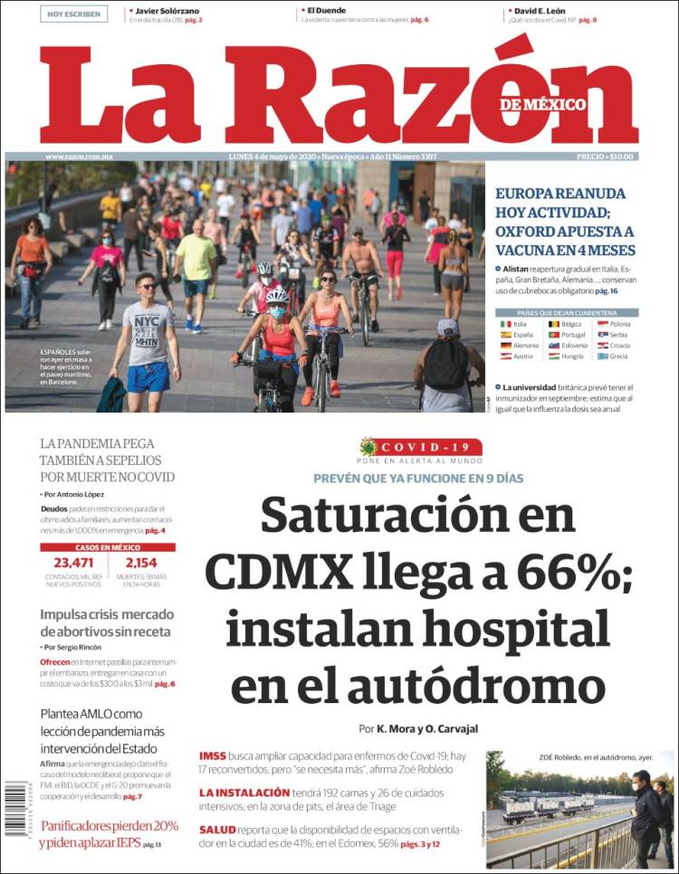 Portada de La Razón (México)