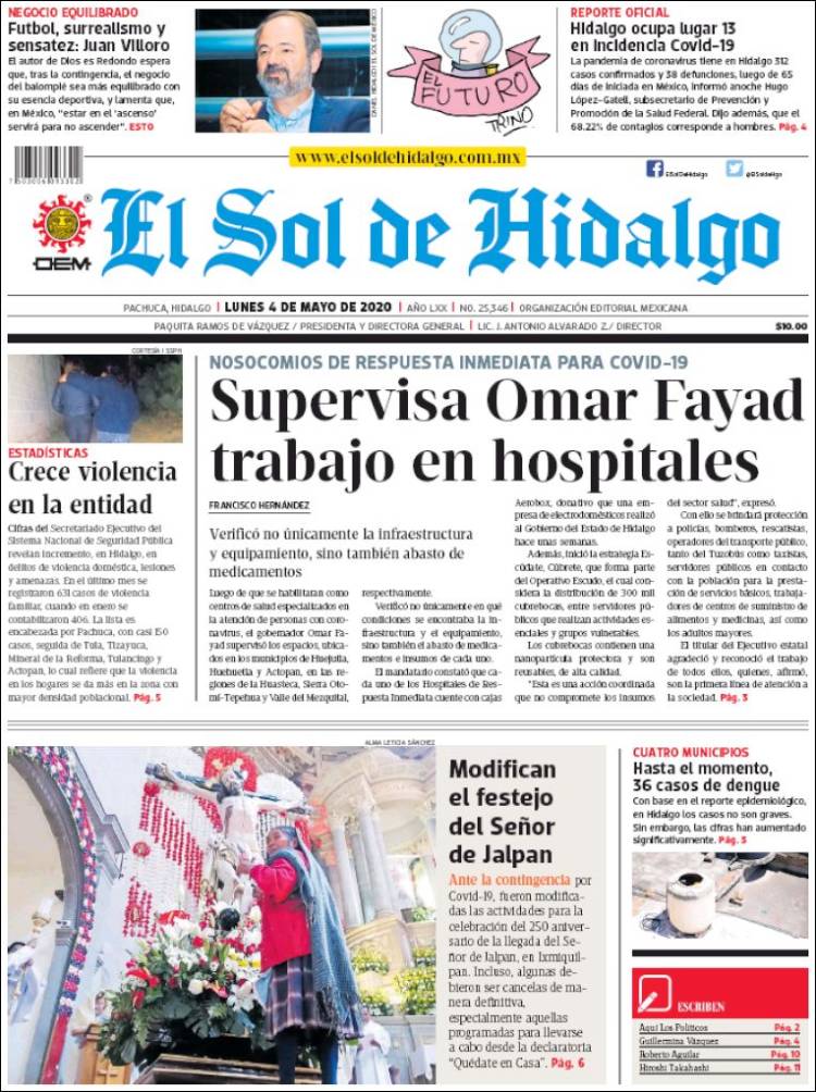 Portada de El Sol de Hidalgo (México)