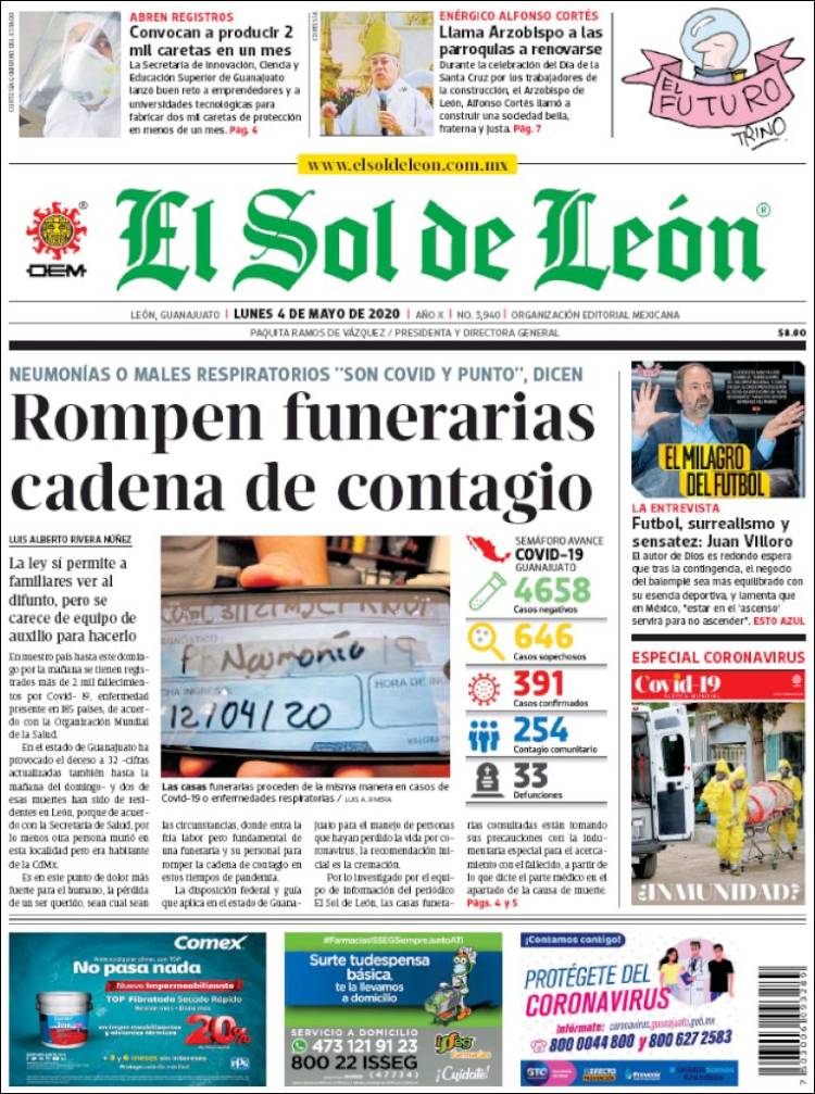 Portada de El Sol de León (México)