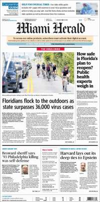 Portada de Miami Herald (USA)