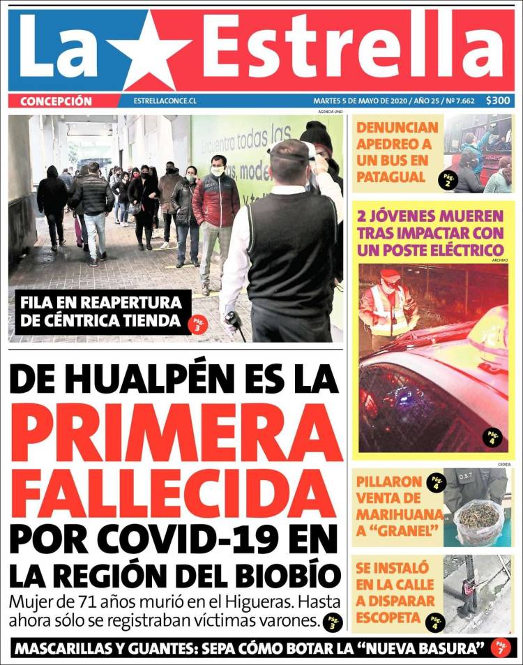 Portada de La Estrella de Concepción (Chile)