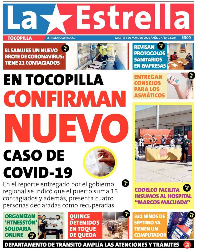 Portada de La Estrella de Tocopilla (Chile)