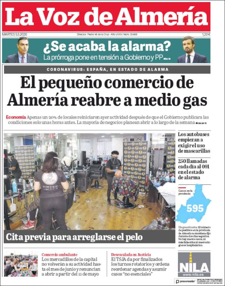 Portada de La Voz de Almería (España)