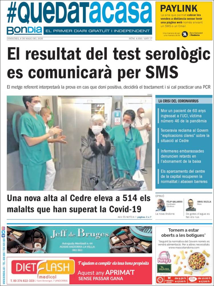 Portada de Diari Bondia (Andorra)