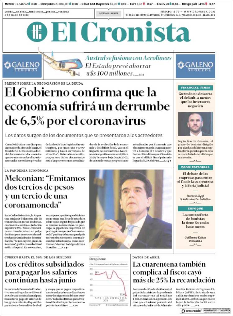 Portada de El Cronista Comercial (Argentina)