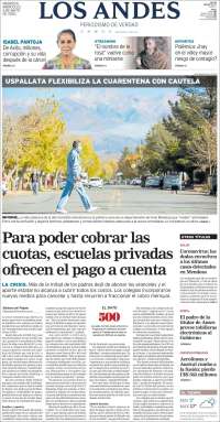 Portada de Los Andes - Mendoza (Argentina)