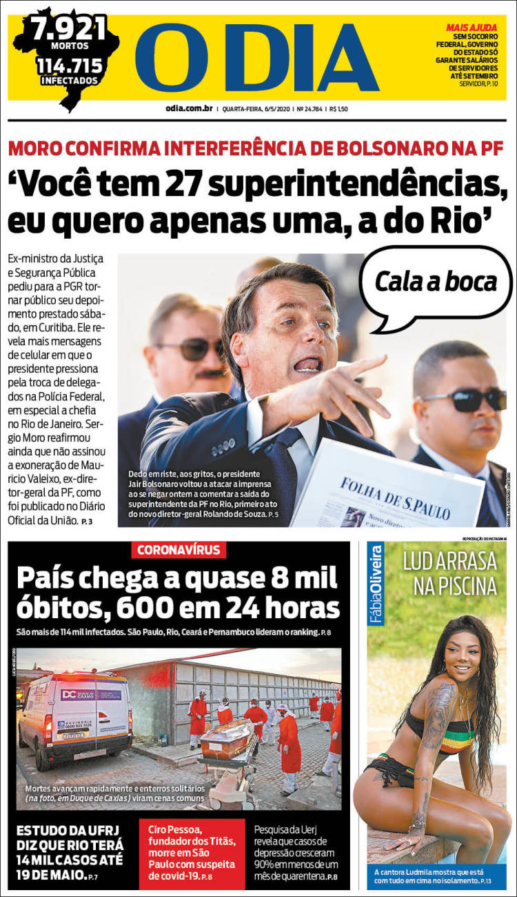 Portada de O Dia (Brasil)