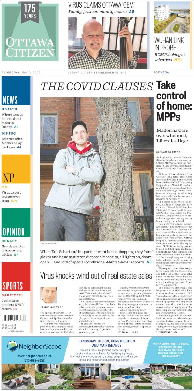 Portada de Ottawa Citizen (Canadá)