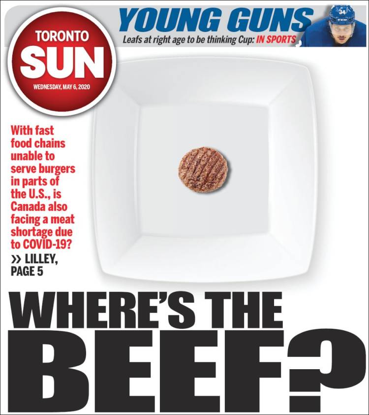 Portada de The Toronto Sun (Canadá)