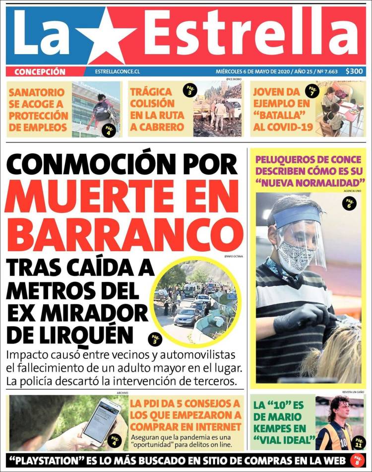 Portada de La Estrella de Concepción (Chile)