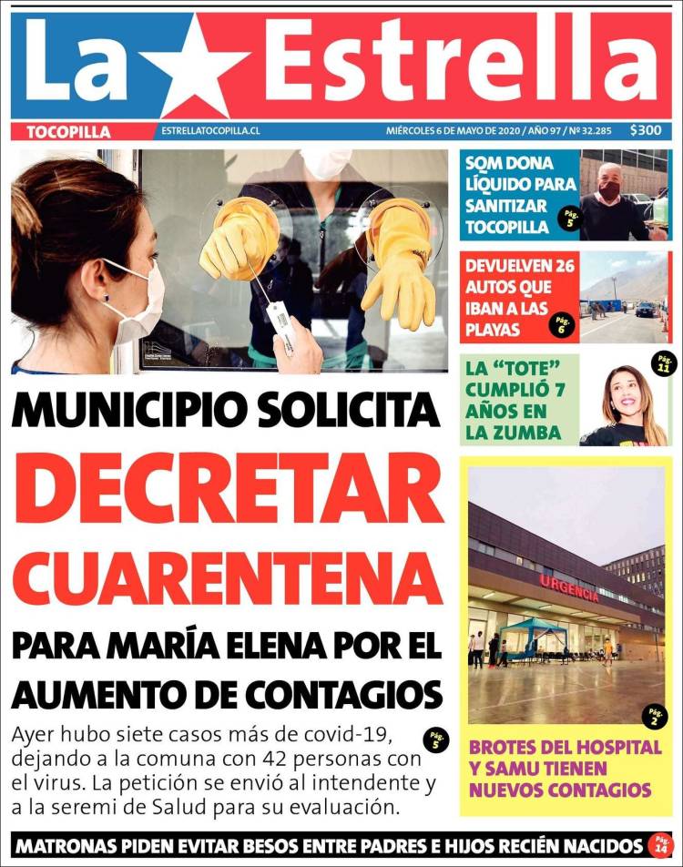 Portada de La Estrella de Tocopilla (Chile)