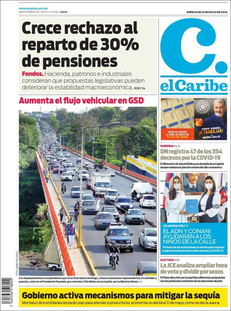 Portada de El Caribe (R. Dominicana)