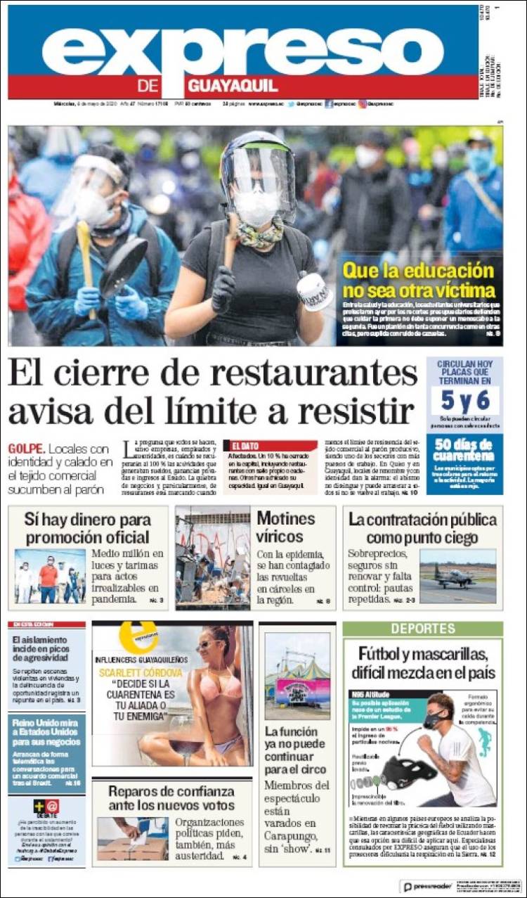 Portada de Expreso (Ecuador)
