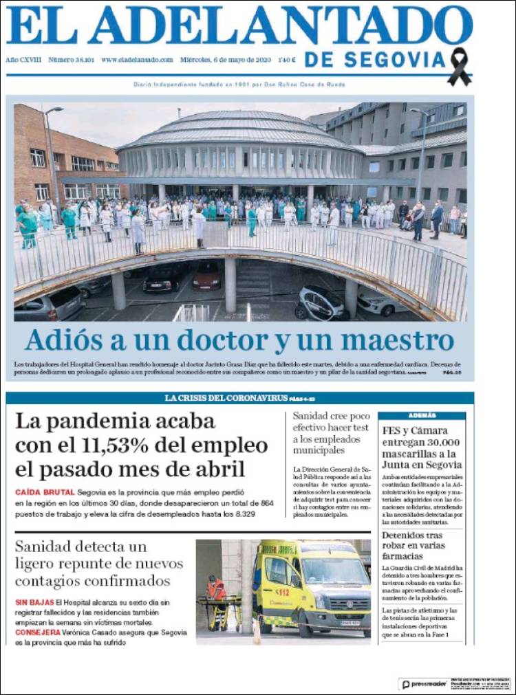 Portada de El Adelantado de Segovia (Espa&ntilde;a)