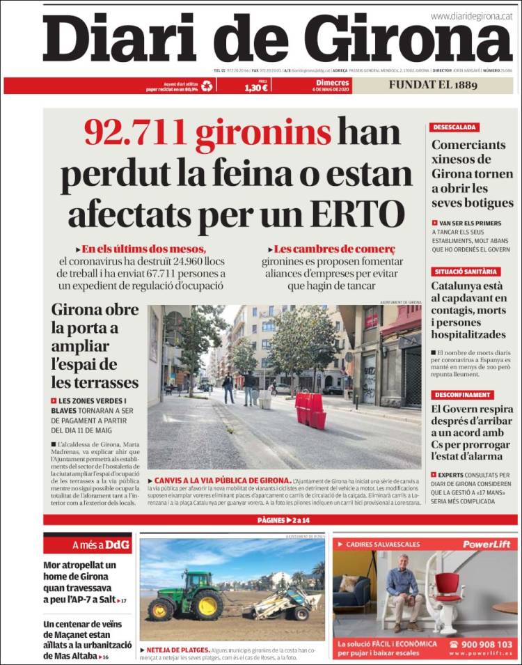 Portada de Diari de Girona (Espa&ntilde;a)