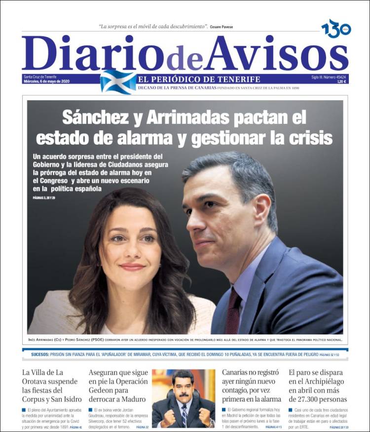 Portada de Diarios de Avisos (Espa&ntilde;a)