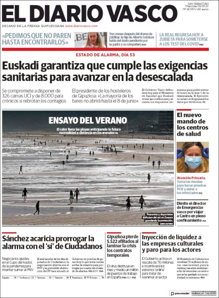 Portada de Diario Vasco (Espa&ntilde;a)
